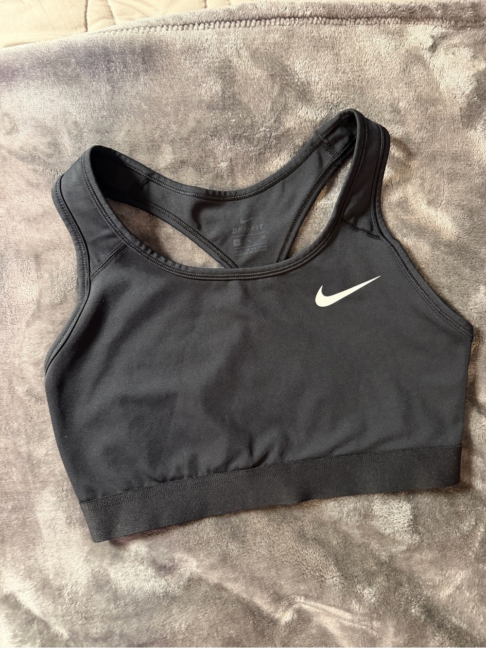 Nike Girls Black Dri-FIT Sports Bra - Medium